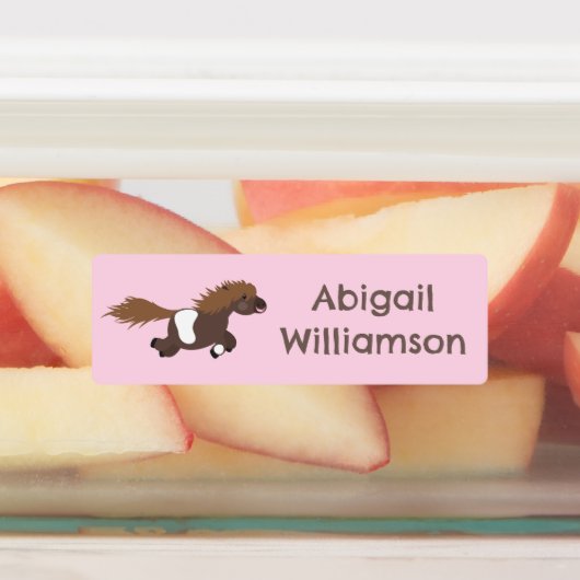 可愛い走のシェトランドポニーパーソナライズされた漫画 ラベル (貼付)