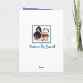 可愛い走バースデーカードに乗ったのバーセット&ディアー カード (裏面)