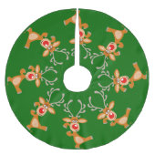 可愛い踊りマンガのトナカイのツリースカート ブラッシュドポリエステルツリースカート (正面)