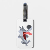 可愛い踊りマンガウルフ荷物タグ ラゲッジタグ (裏面縦)