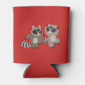 可愛い踊り漫画のアライグマ 缶クーラー (正面)