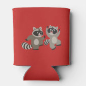 可愛い踊り漫画のアライグマ 缶クーラー (裏面)