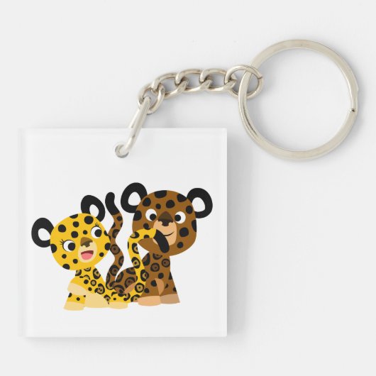 可愛い軽快な漫画ジャガーのアクリルキーチェーン キーホルダー (裏面)