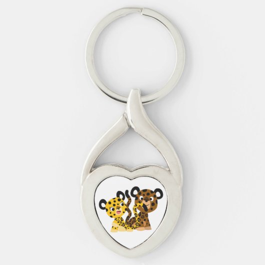 可愛い軽快な漫画ジャガー金属キーチェーン キーホルダー (正面)