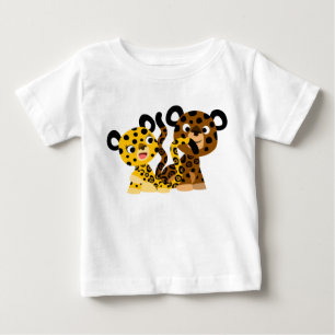 可愛い軽薄な漫画ジャガーベビーTシャツ ベビーTシャツ