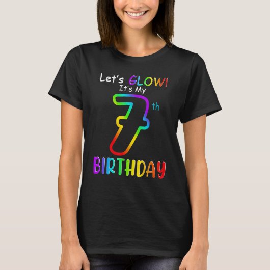 可愛い輝く私の7誕生日レインボー Tシャツ (正面)