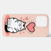 可愛い輪郭の太ったハートはっきりした猫 Case-Mate iPhoneケース (裏面 (横))