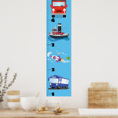 可愛い輸送漫画の成長図 ポスター (キッチン)