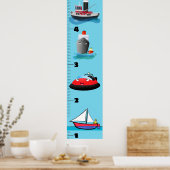 可愛い輸送漫画の成長図 ポスター (キッチン)