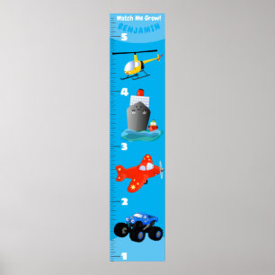 可愛い輸送漫画の成長図 ポスター