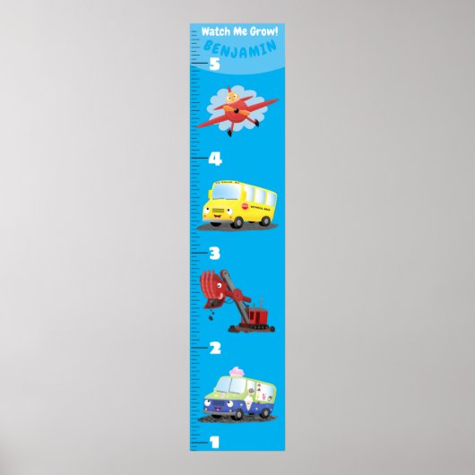 可愛い輸送漫画の成長図 ポスター (正面)