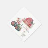 可愛い農園動物豚の誕生日パーティー スタンダードカクテルナプキン (角)