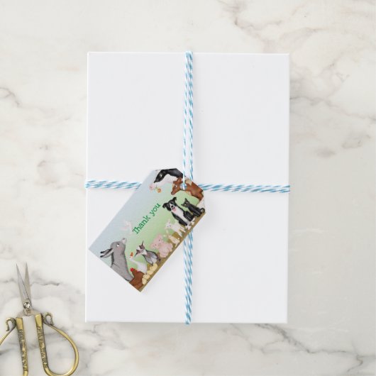 可愛い農園感謝してい生物ギフトラベル ギフトタグ (より糸つき)