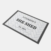 可愛い農家が設立彼女がタイルを流すデザイン ドアマット (アングル)