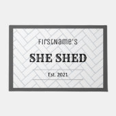 可愛い農家が設立彼女がタイルを流すデザイン ドアマット (正面)