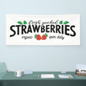 可愛い農家新鮮な摘みイチゴのバナー 横断幕 (トレードショー)