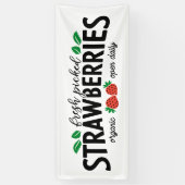 可愛い農家新鮮な摘みイチゴのバナー 横断幕 (縦)