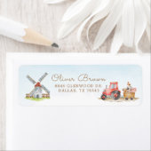 可愛い農畜生最初の誕生日パーティー ラベル (インサイチュ)