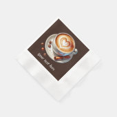 可愛い追加あなたのテキストコーヒー 縁ありカクテルナプキン (角)