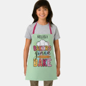可愛い追加の名前のベーカースが女の子を焼く エプロン (インサイチュ)