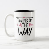 可愛い追加メッセージ来ツイン ツートーンマグカップ (左)