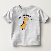 可愛い追加子供名恐竜ギフト幼児Tシャツ トドラーTシャツ (正面)