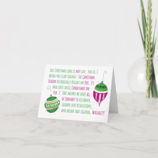 可愛い遅れたクリスマス遅れるのが正しい シーズンカード (正面)