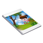 可愛い遊女の子がスイング中 ノートブック (右側)