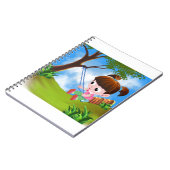 可愛い遊女の子がスイング中 ノートブック (左側)