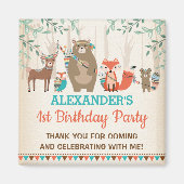 可愛い部族の森の動物ワイルドワンパーティーの好意 マグネット (正面)