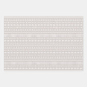 可愛い部族アステカ柄ブラックブラウン砂白 ラッピングペーパーシート (正面2)