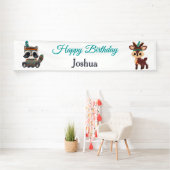 可愛い部族森林動物の旗 横断幕 (インサイチュ)