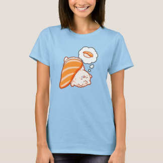 可愛い酒猫サーモン寿司 猫好きへのギフト Tシャツ