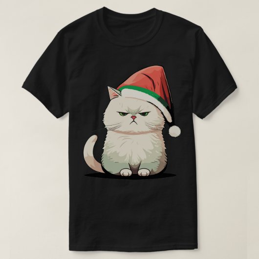 可愛い醜いクリスマス猫ギフト猫おもしろいクリスマス1 Tシャツ (デザイン正面)