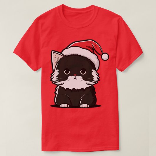 可愛い醜いクリスマス猫ギフト猫おもしろいクリスマス2 Tシャツ (デザイン正面)