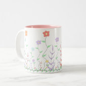 可愛い野の花のマグカップ ツートーンマグカップ (正面左)