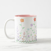 可愛い野の花のマグカップ ツートーンマグカップ (左)