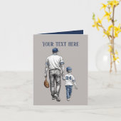 可愛い野球の父の息子のメッセージを追加 カード (黄色い花)