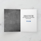 可愛い野球の黒板キッズフォト感謝してい誕生日 カード (内部)