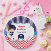 可愛い野球ダークヘアボーイバースデーパーティー ペーパープレート (パーティー)