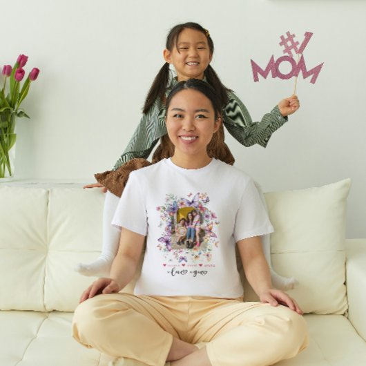 可愛い野草蝶フォトマザーズデイ Tシャツ