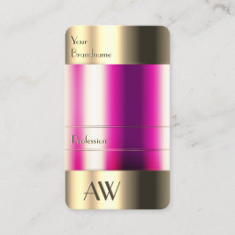 可愛い金ゴールドグラスガーリーはピンクの液体とモノグラム 名刺