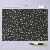 可愛い金ゴールドシルバードットのパターン新年 薄葉紙 (クラフト)