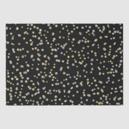 可愛い金ゴールドシルバードットのパターン新年 薄葉紙