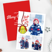 可愛い金ゴールドジンルベルフォトコラージュクリスマス シーズンカード