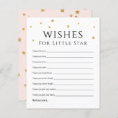 可愛い金ゴールドスターズウィッシュベビーアドバイスカード (正面/裏面)