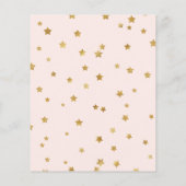 可愛い金ゴールドスターズウィッシュベビーアドバイスカード (裏面)