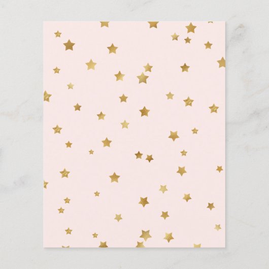 可愛い金ゴールドスターズウィッシュベビーアドバイスカード (裏面)