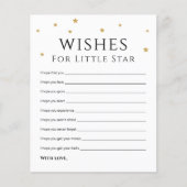 可愛い金ゴールドスターズウィッシュベビーアドバイスカード (正面)