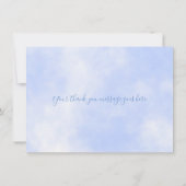 可愛い金ゴールドスターズ青い雲スクリプトありがとう サンキューカード (裏面)